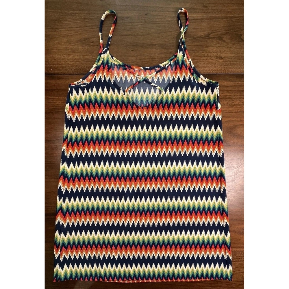 Soprano Multicolor Dress Size Large L Made in USA Red Yellow Green Blue